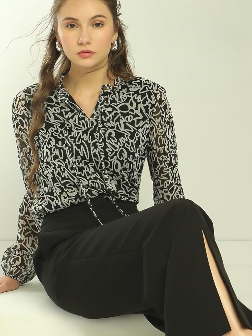 NWT- Vero Moda for Aware - semi sheer chiffon blouse